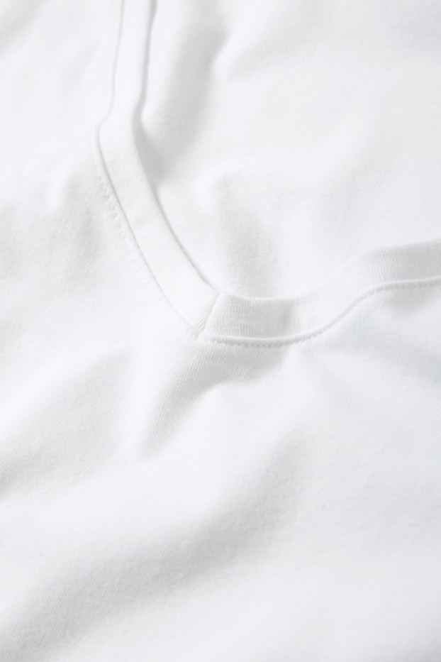 Women - Multipack of 2 - V-neck T-shirt - LYCRA® - white