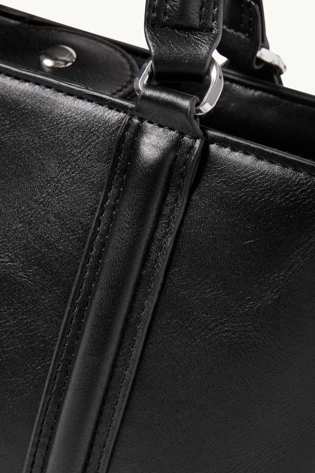 Donna - Borsa a tracolla con spallaccio staccabile - similpelle - nero