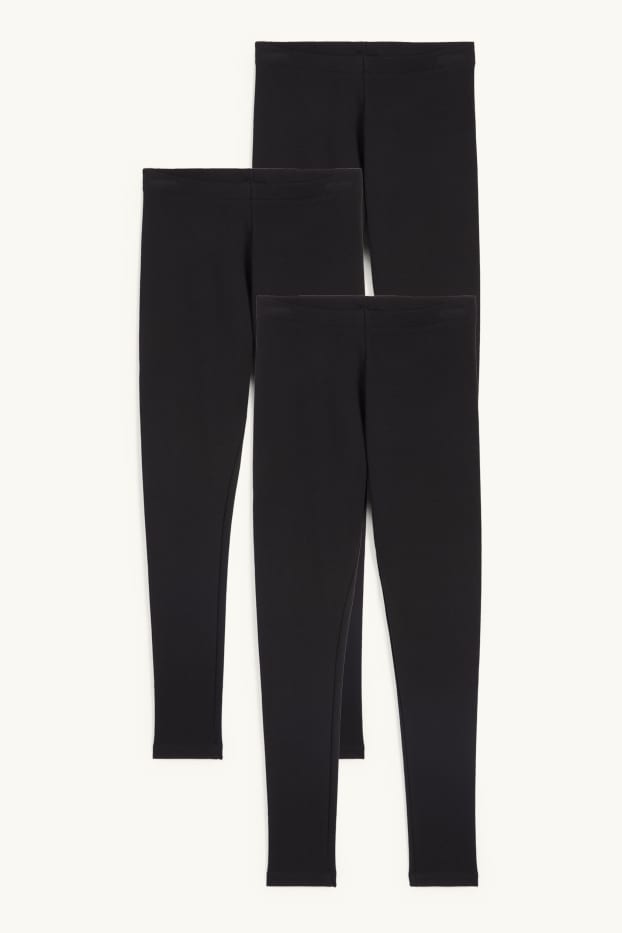 Niñas - Pack de 3 - leggings térmicos - negro