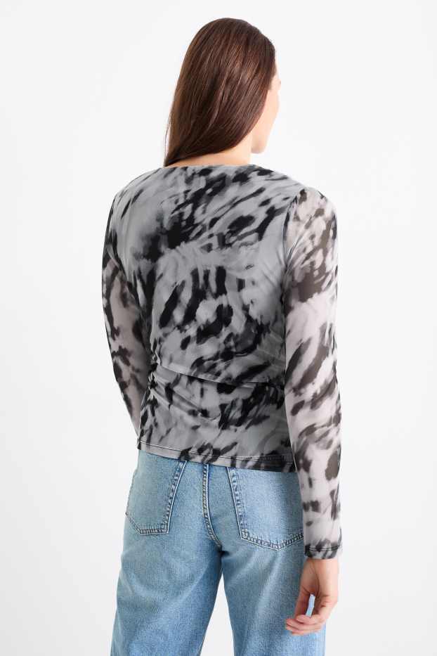 Dames - Longsleeve - met patroon - grijs