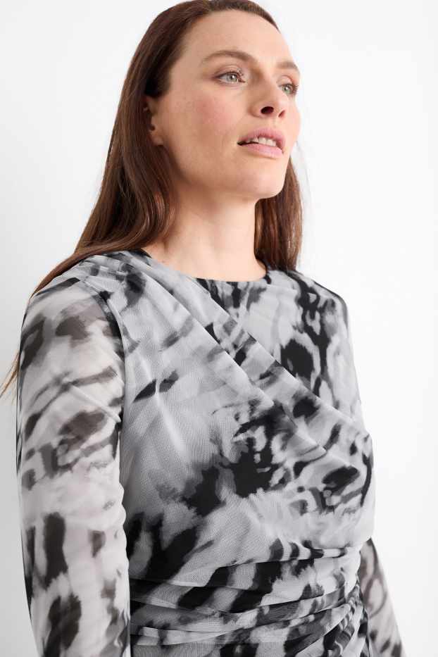 Dames - Longsleeve - met patroon - grijs
