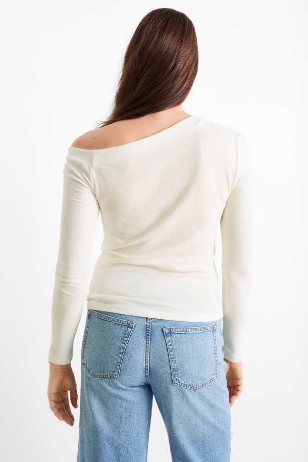 Dona - Samarreta de màniga llarga - texturada - blanc