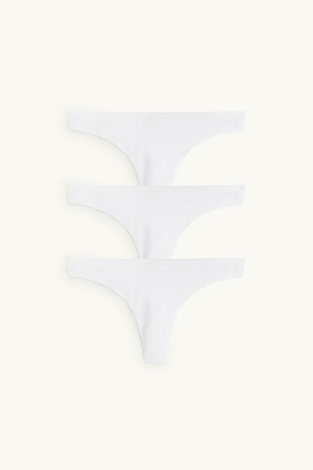 Damen - Multipack 3er - String - weiß