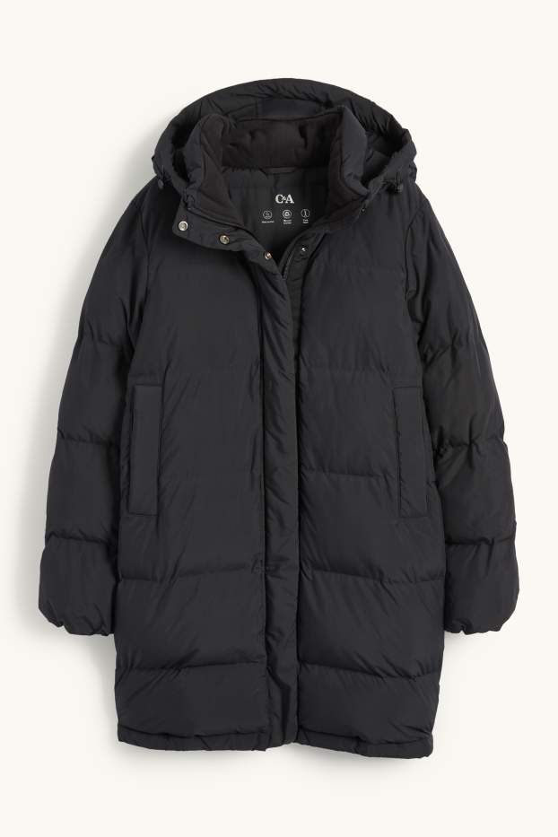 Dona - Abric embuatat amb caputxa - resistent a l’aigua - negre