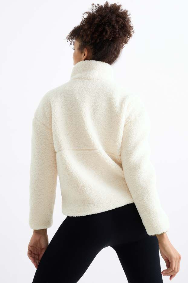 Damen - Teddy-Fleecejacke - cremeweiß