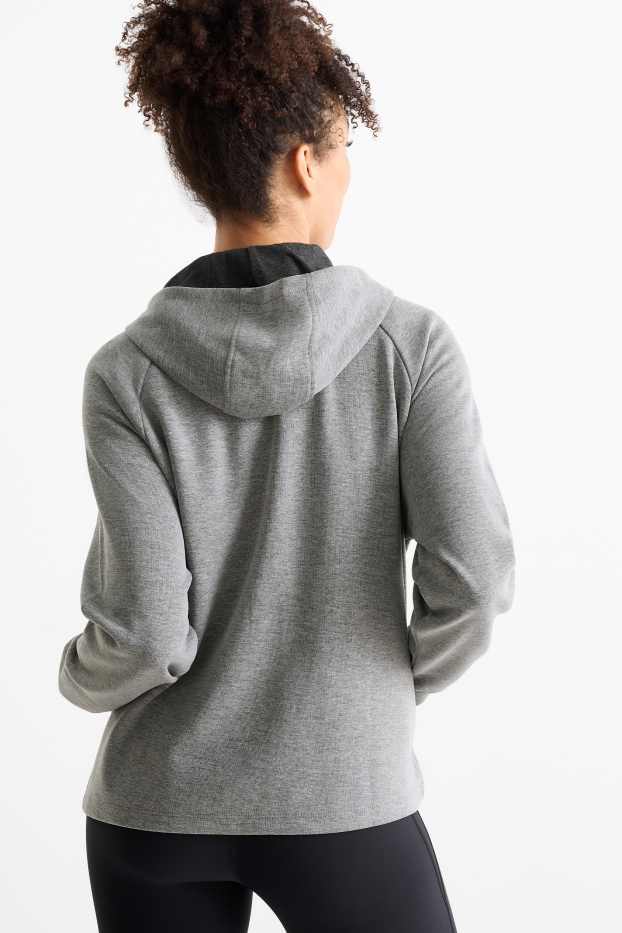 Damen - Funktions-Sweatjacke mit Kapuze - grau