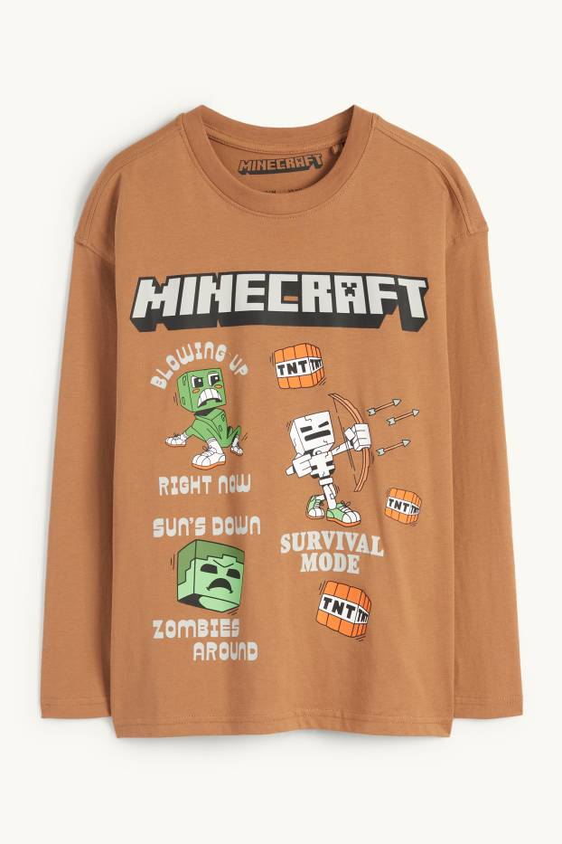 Bambini - Minecraft - maglia a maniche lunghe - marrone