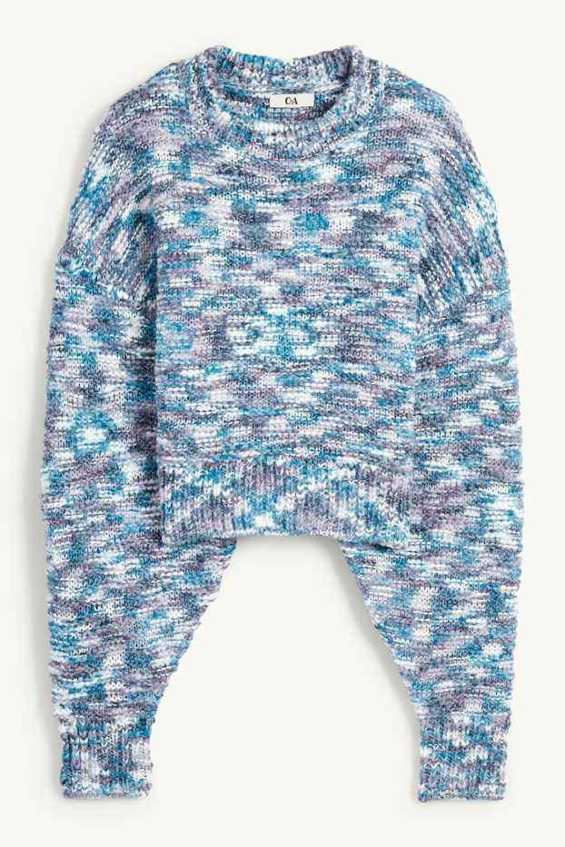 Dona - Jersei crop - estructurat - blau