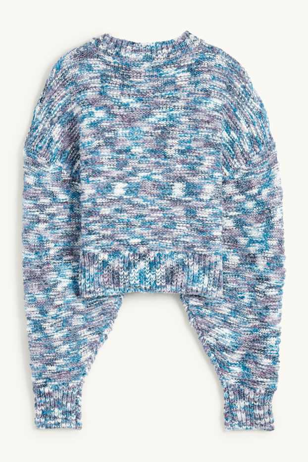 Dona - Jersei crop - estructurat - blau