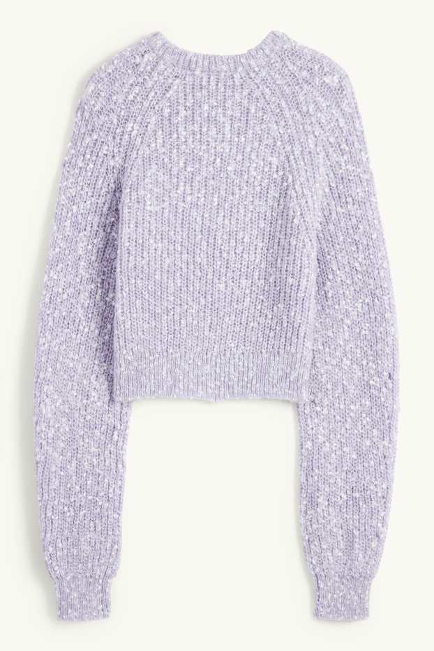 Dona - Jersei crop - acanalat - violeta clar
