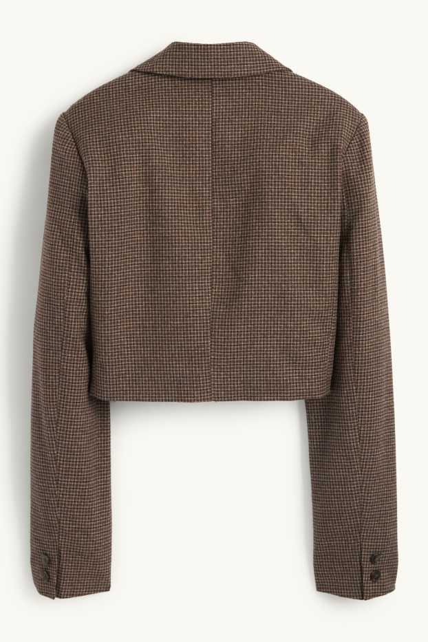 Femmes - Blazer court - à carreaux - marron foncé