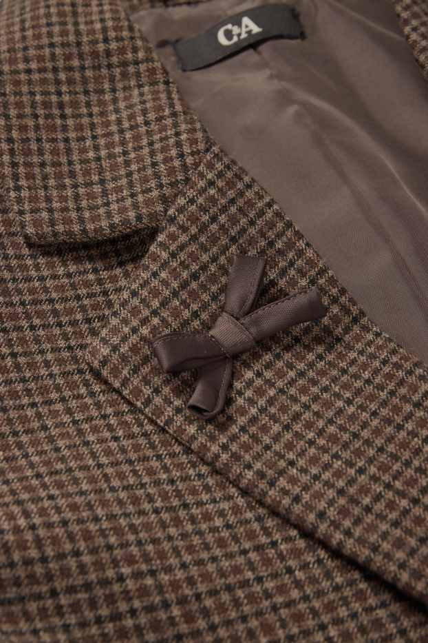 Femmes - Blazer court - à carreaux - marron foncé