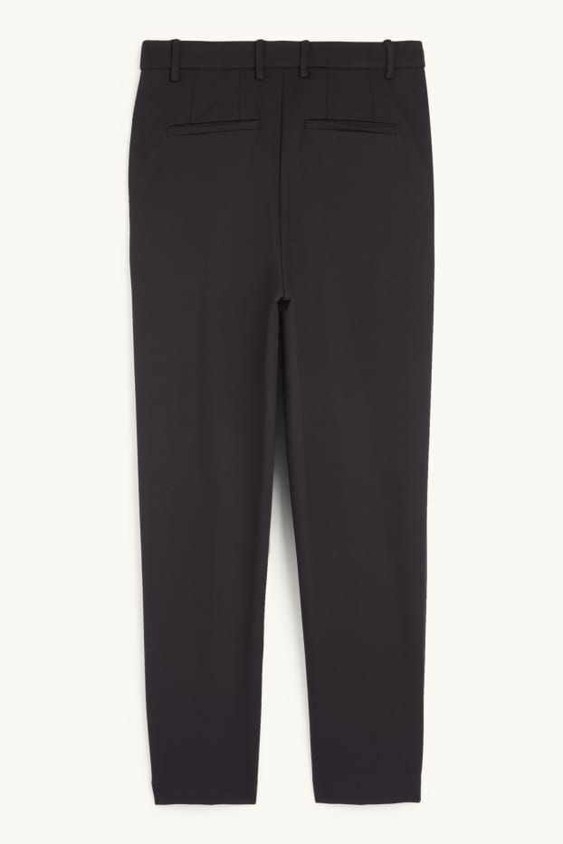 Femei - Pantaloni din jerseu - talie medie - slim fit - negru