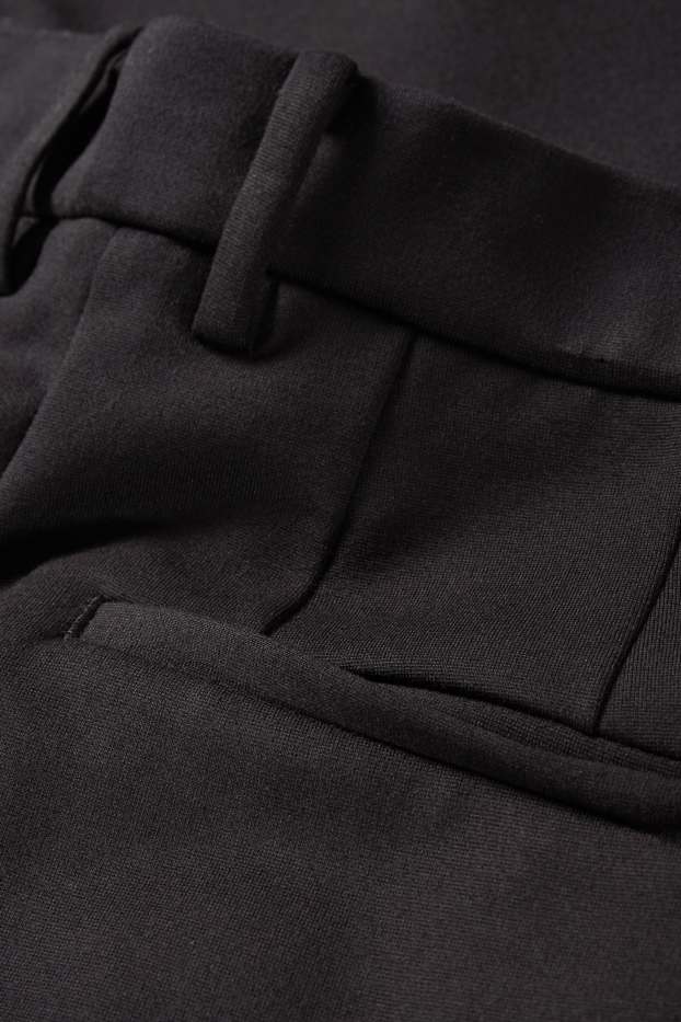 Femei - Pantaloni din jerseu - talie medie - slim fit - negru