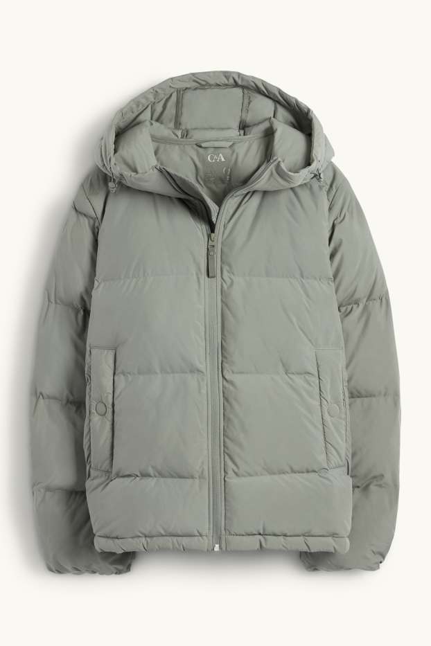Dona - Jaqueta embuatada amb caputxa - impermeable - gris