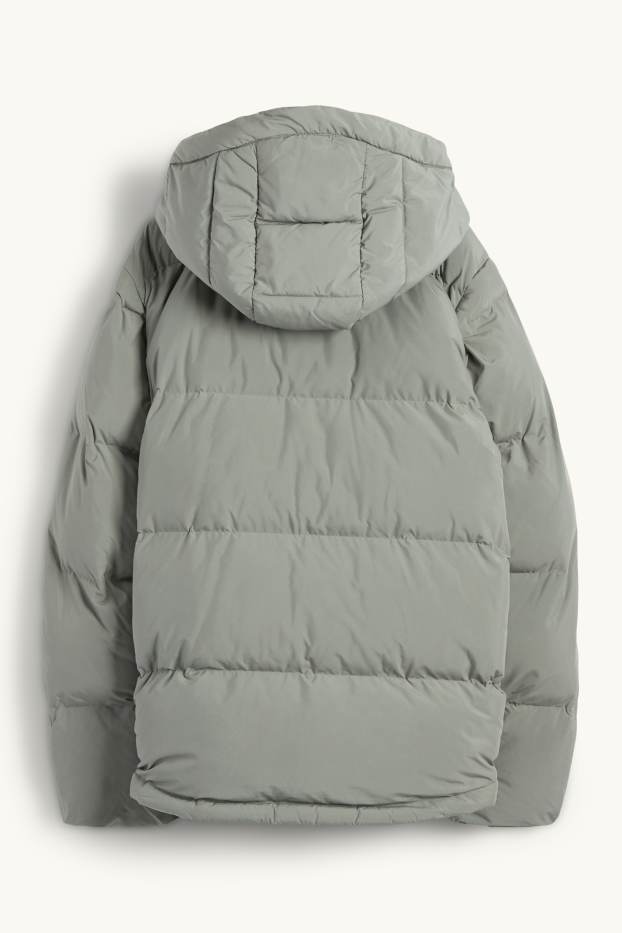 Dona - Jaqueta embuatada amb caputxa - impermeable - gris