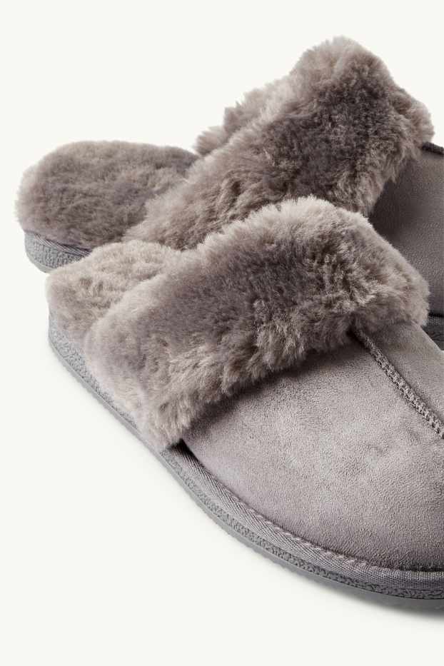 Dona - Sabatilles de casa - pell girada sintètica - gris