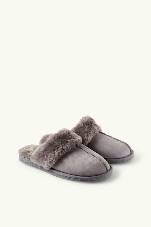 Dona - Sabatilles de casa - pell girada sintètica - gris
