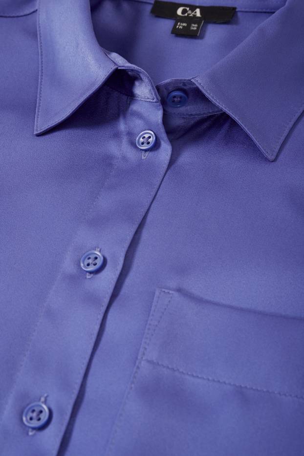 Women - Satin blouse - light violet