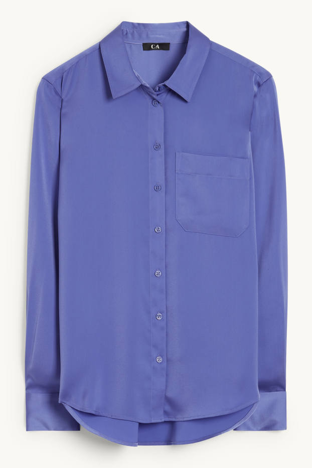 Women - Satin blouse - light violet