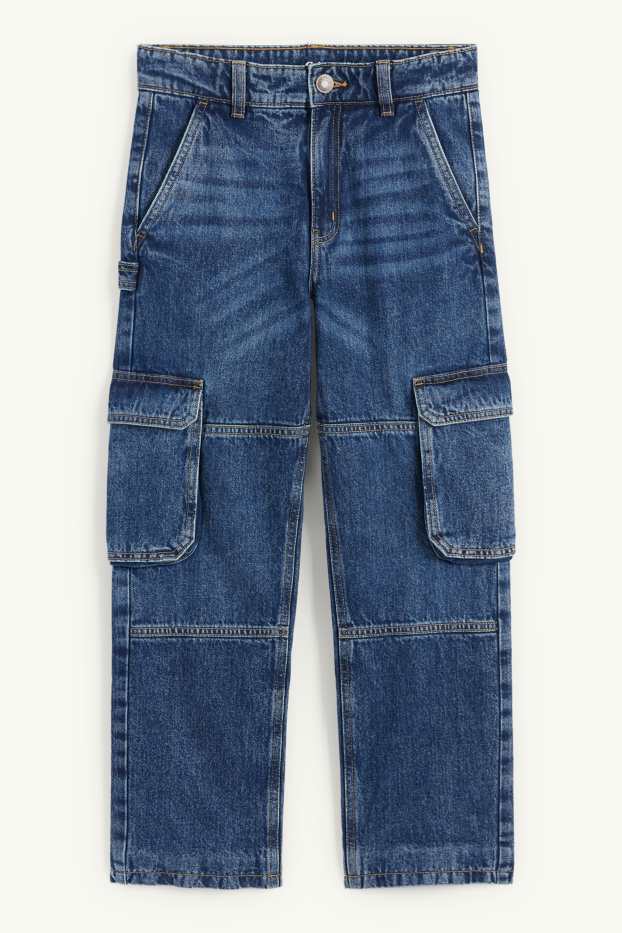 Kinderen: jongens - Cargojeans - jeansblauw
