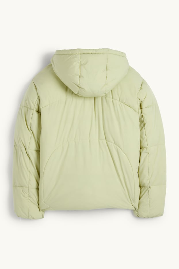 Heren - Gewatteerde jas met capuchon - mintgroen