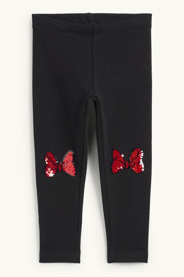 Kinder Mädchen - Minnie Maus - Thermoleggings - schwarz