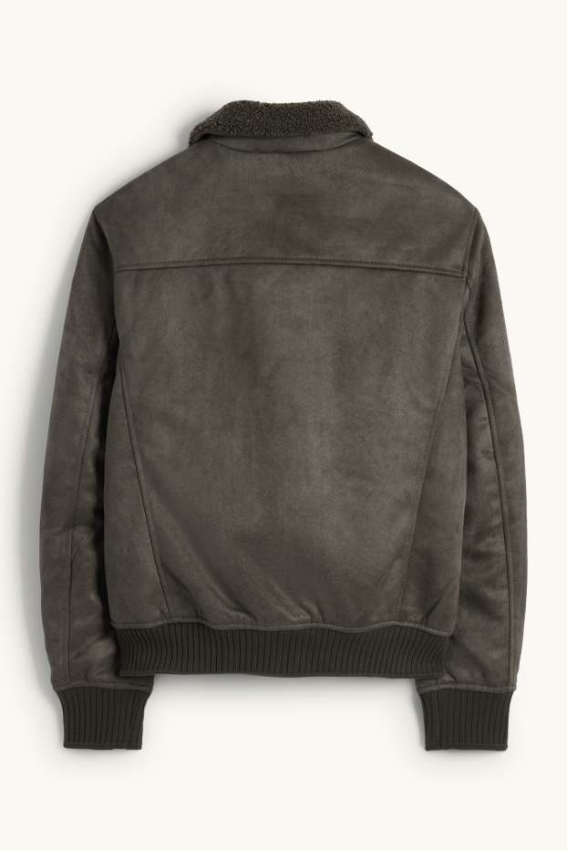 Hommes - Blouson - synthétique - gris foncé