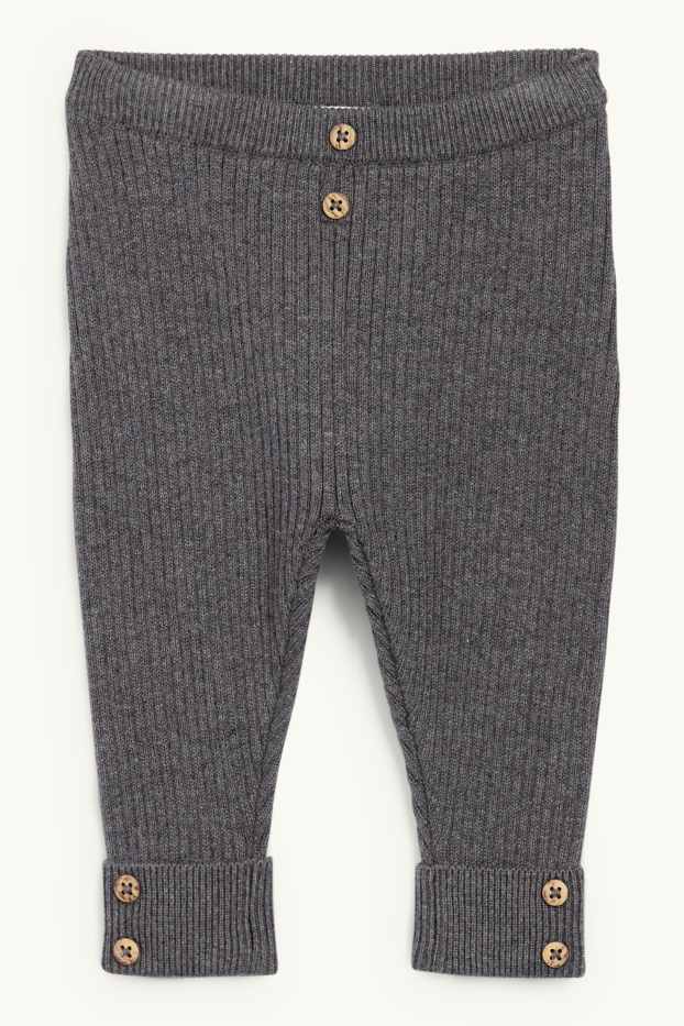 Unisex - Niemowlęce spodnie - w prążki - ciemnoszary