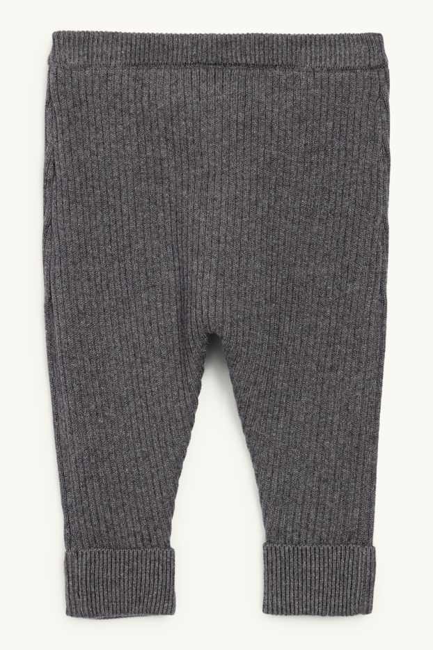 Unisex - Niemowlęce spodnie - w prążki - ciemnoszary