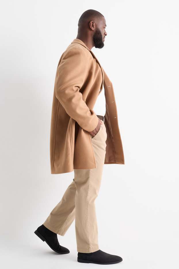 Herren - Chino mit Gürtel - Regular Fit - beige