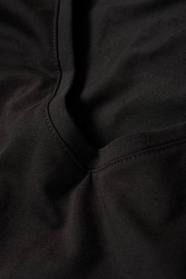 Donna - Confezione da 2 - t-shirt con scollo a V - LYCRA® - nero