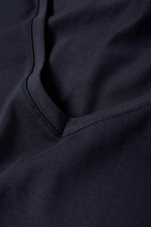 Dona - Paquet de 2 - samarreta de màniga curta amb coll en punta- LYCRA® - blau fosc