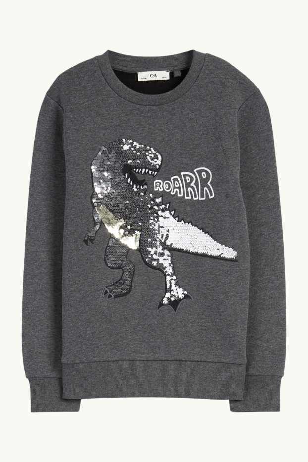 Enfants garçons - Dinosaure - ensemble - sweat et pantalon de jogging - deux pièces - gris foncé