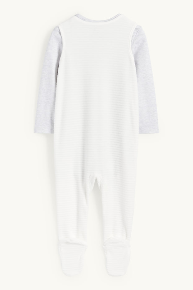 Unisex - Eisbär - Strampler-Set - 2 teilig - hellgrau