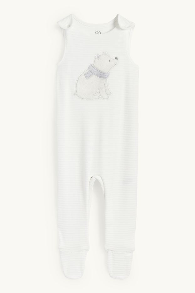 Unisex - Eisbär - Strampler-Set - 2 teilig - hellgrau