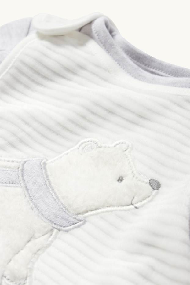 Unisex - Eisbär - Strampler-Set - 2 teilig - hellgrau