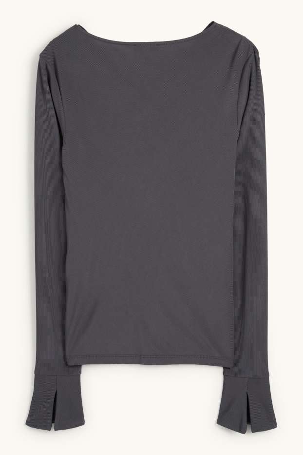 Femei - Tricou cu mânecă lungă - gri închis