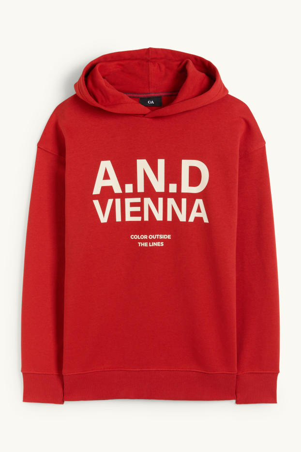 Men - Hoodie - dark red