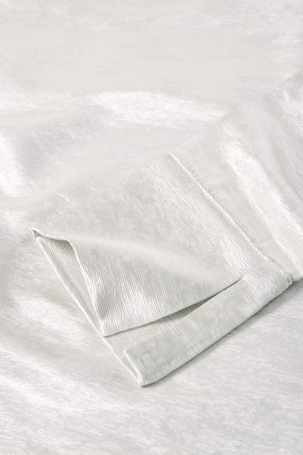 Dames - Blouse - glanzend - zilver