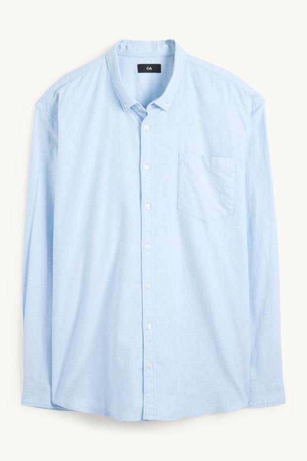 Hommes - Chemise - regular fit - col button-down - bleu clair