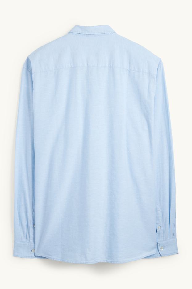 Hommes - Chemise - regular fit - col button-down - bleu clair