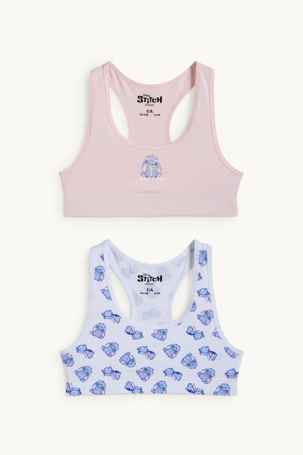 Bambine - Confezione da 2 - Lilo & Stitch - brassière - rosa