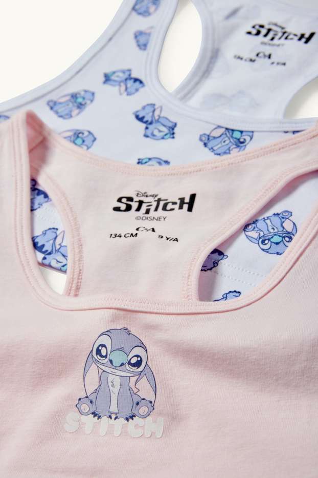 Bambine - Confezione da 2 - Lilo & Stitch - brassière - rosa