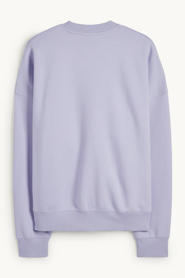 Bărbați - Bluză de molton supradimensionată - violet deschis