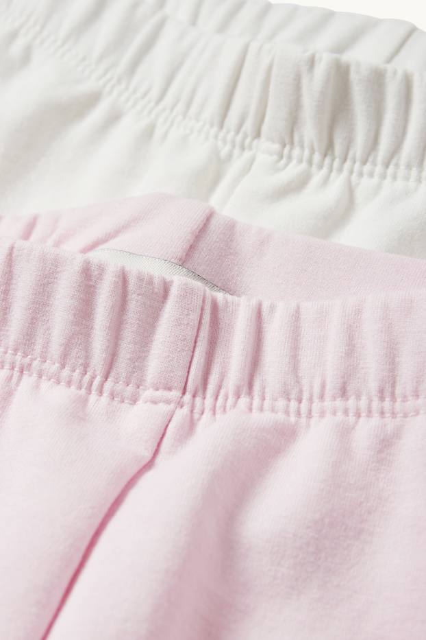 Enfants filles - Lot de 2 - leggings chauds - rose