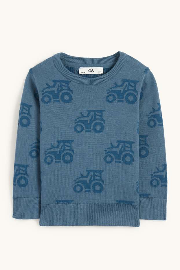 Kinder Jungen - Traktor - Pullover - dunkelblau
