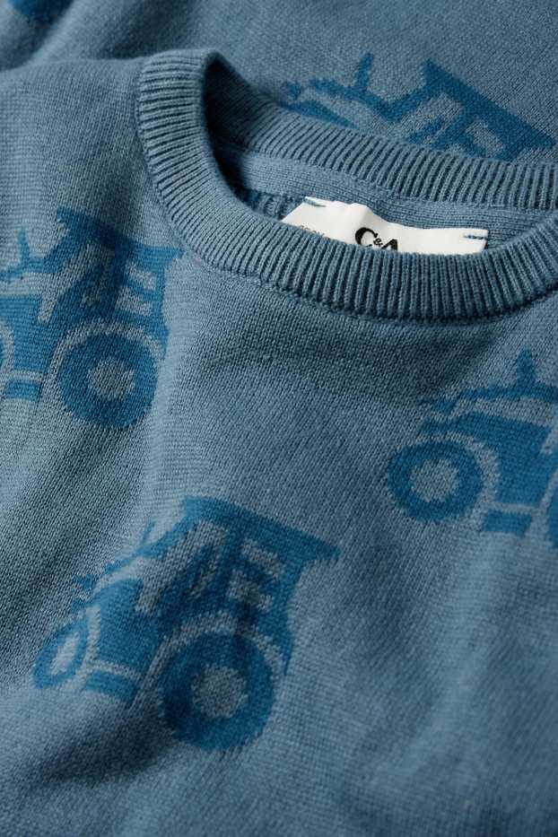 Kinder Jungen - Traktor - Pullover - dunkelblau