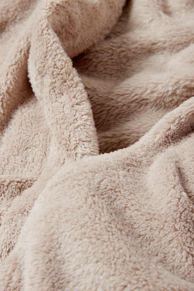 Femmes - Peignoir de bain à capuche - beige