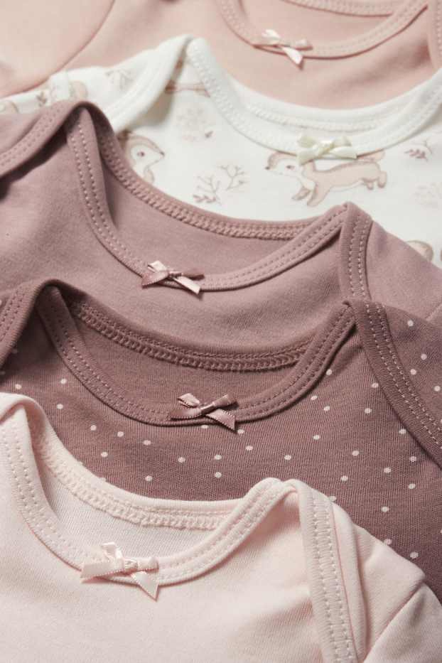 Bebés niñas - Pack de 5 - ardillas - bodies para bebé - rosa oscuro